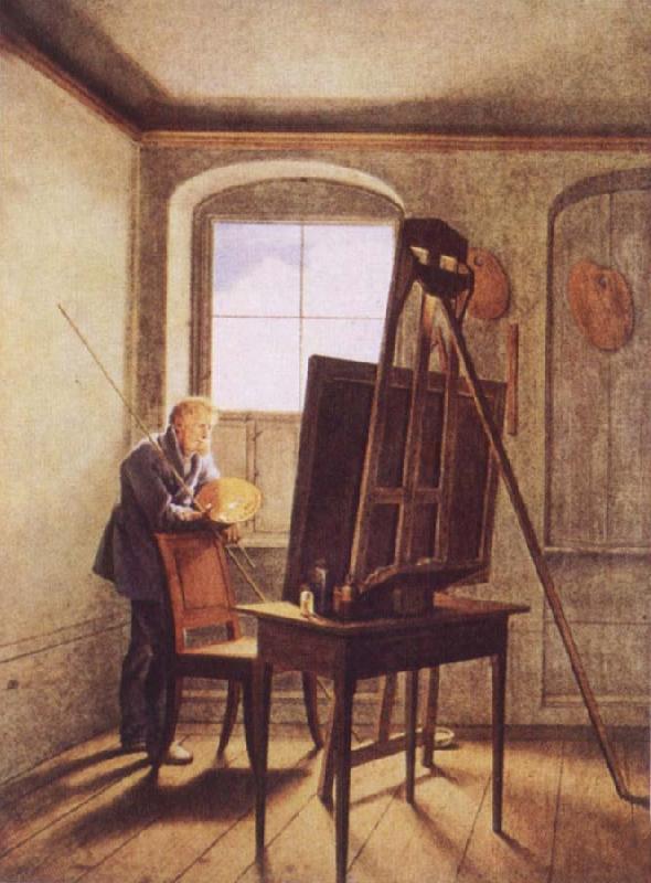 Caspar David Friedrich in his Studio, Georg Friedrich Kersting